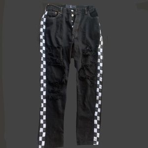 reworked checkered levi's!!!